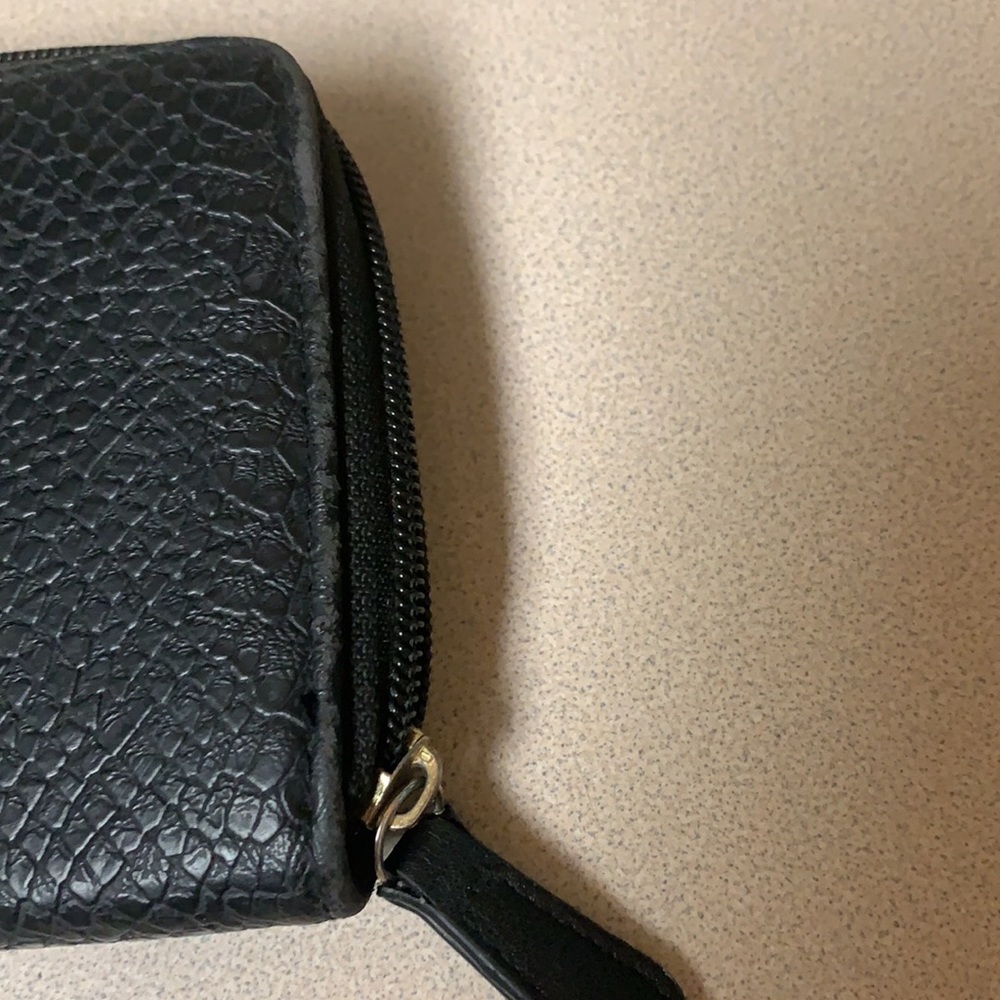 Jessica Simpson Black Python Clutch Wristlet Wall… - image 3